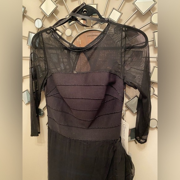 NWT 325$ Cameron Blake by Mon Cheri Sheer Bodice Beaded Dress - Picture 7 of 16